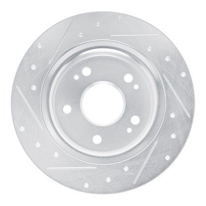 R1 Concepts R1 22-25 Acura Integra Rear Right Drilled & Slotted Silver Brake Rotor