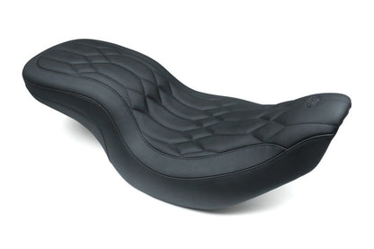 Mustang Motorcycle Mustang 14-21 Indian Chieftain,Chief,Roadmaster,Vt Wide Tripper 1PC Seat w/Diamond Stitch - Black