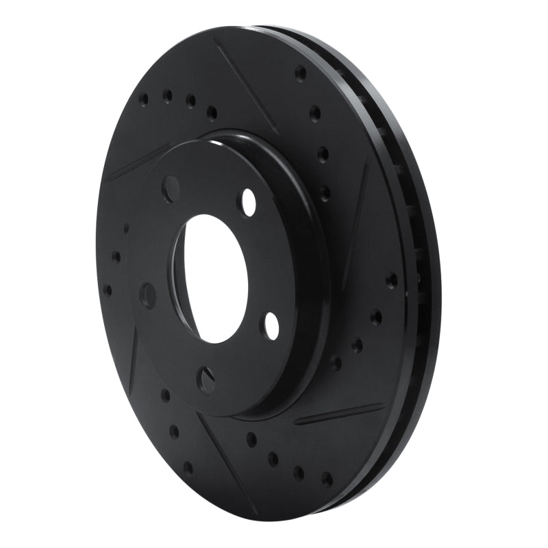R1 Concepts R1 94-04 Ford Mustang Front Right Drilled & Slotted Black Brake Rotor