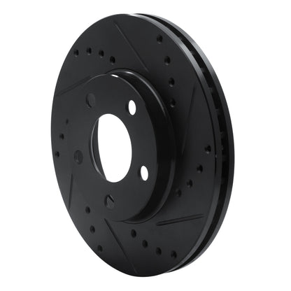 R1 Concepts R1 94-04 Ford Mustang Front Right Drilled & Slotted Black Brake Rotor