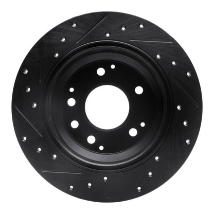 R1 Concepts R1 99-01 Acura RL Rear Right Drilled & Slotted Black Brake Rotor