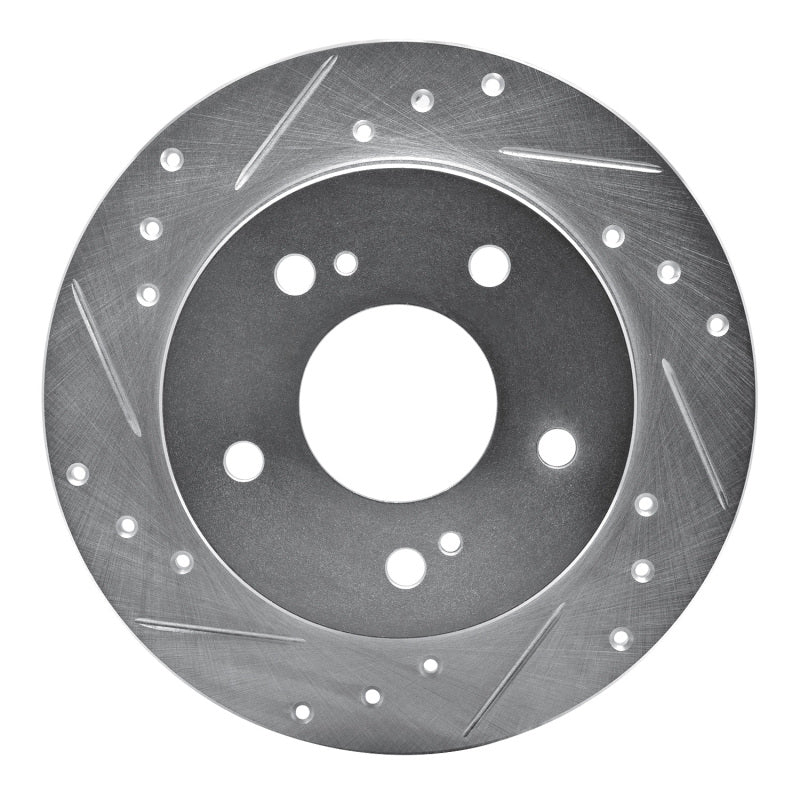 R1 Concepts R1 89-93 Nissan Maxima Rear Left Drilled & Slotted Silver Brake Rotor