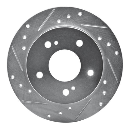 R1 Concepts R1 89-93 Nissan Maxima Rear Left Drilled & Slotted Silver Brake Rotor