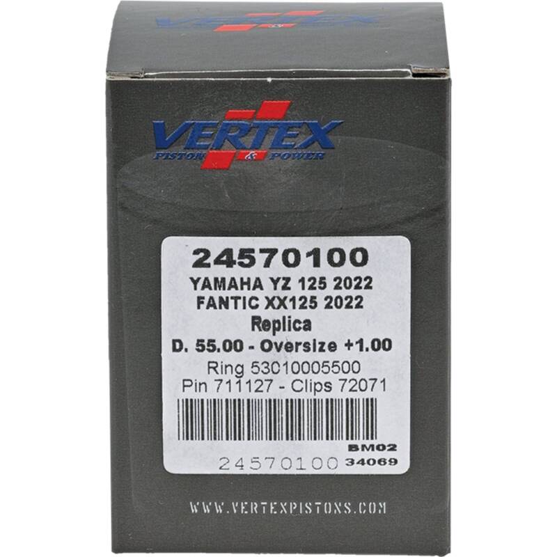 Vertex Pistons Vertex Piston 2023 Fantic Motor XE 125 125cc +1.00mm Oversized Cast Replica Piston Kit