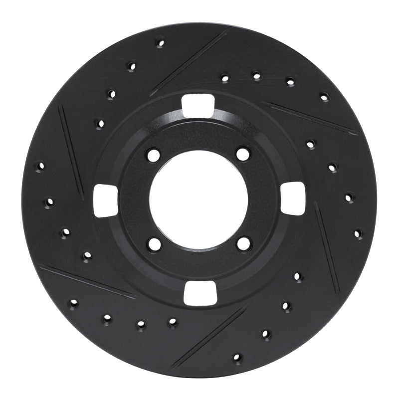 R1 Concepts R1 83-89 Isuzu Impulse Front Left Drilled & Slotted Black Brake Rotor