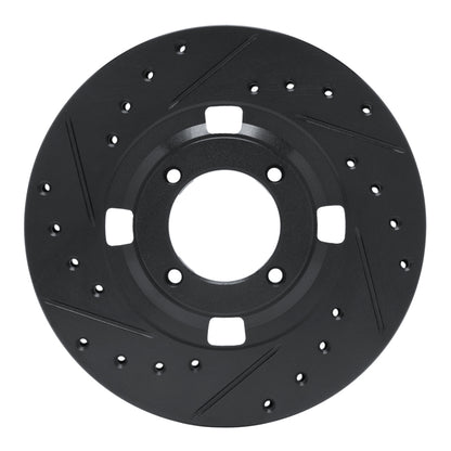 R1 Concepts R1 83-89 Isuzu Impulse Front Left Drilled & Slotted Black Brake Rotor