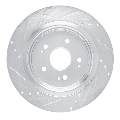 R1 Concepts R1 15-25 Acura ADX Rear Right Drilled & Slotted Silver Brake Rotor
