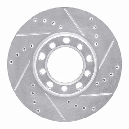 R1 Concepts R1 72-74 Mercedes-Benz 350SL Front Right Drilled & Slotted Silver Brake Rotor