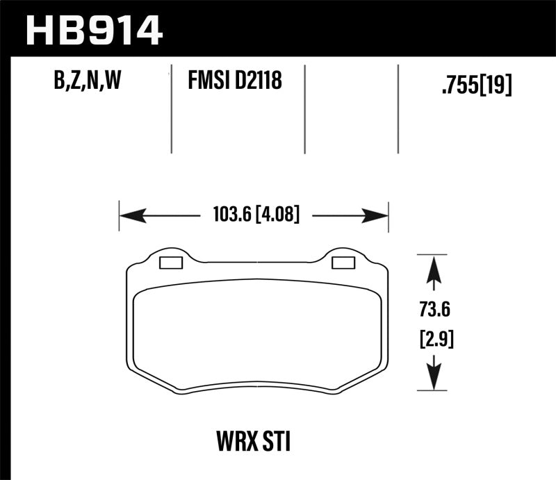 Hawk Performance Hawk 2018 Subaru WRX STI DTC-30 Rear Brake Pads