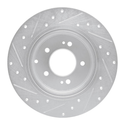 R1 Concepts R1 17-19 Kia Cadenza Rear Right Drilled & Slotted Silver Brake Rotor