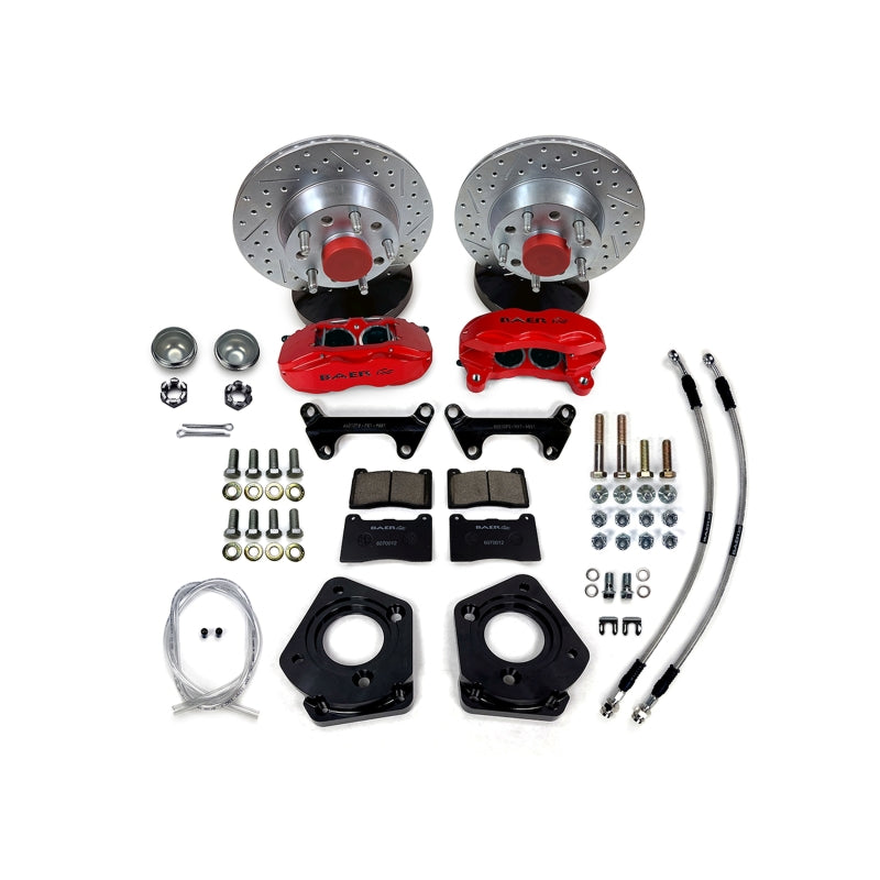 Baer Brakes 70 Ford Fairlane 11in SS4 Int Hub Front SDZ Brake Kit - Monster Green