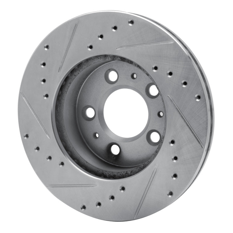 R1 Concepts R1 95-97 Ford Crown Victoria Front Left Drilled & Slotted Silver Brake Rotor