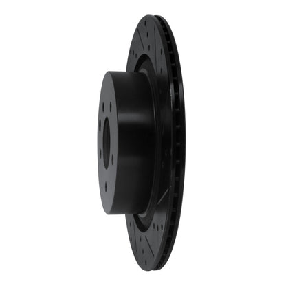 R1 Concepts R1 07-15 Infiniti G35 Rear Right Drilled & Slotted Black Brake Rotor