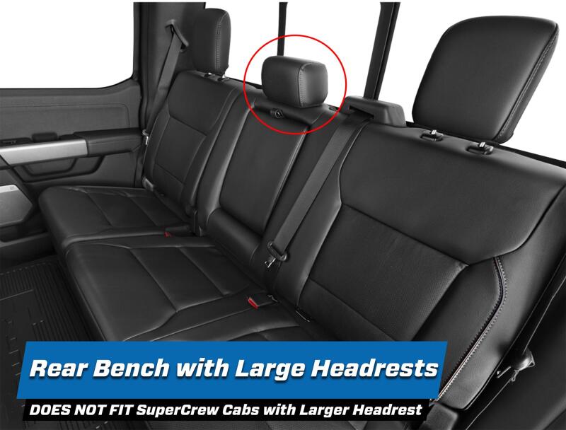 PRP Seats PRP 2021+ Ford 150/ 2023+ SuperDuty Rear Seat Covers (Pair) - Black w/ Red Stitch