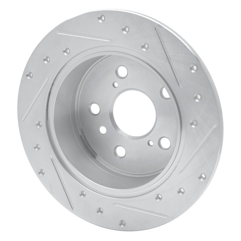 R1 Concepts R1 07-12 Lexus ES350 Rear Left Drilled & Slotted Silver Brake Rotor