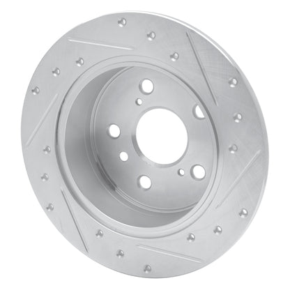 R1 Concepts R1 07-12 Lexus ES350 Rear Left Drilled & Slotted Silver Brake Rotor