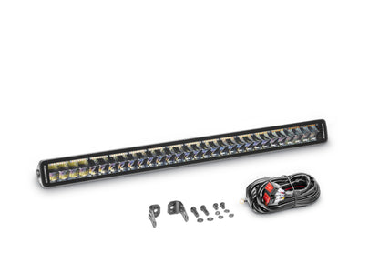 Go Rhino Xplor Blackout Combo Series Dbl Row LED Light Bar w/Amber (Side/Track Mount) 32in. - Blk