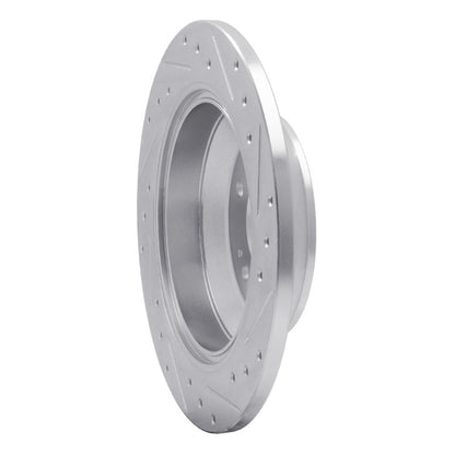 R1 Concepts R1 09-20 Genesis G80 Rear Left Drilled & Slotted Silver Brake Rotor