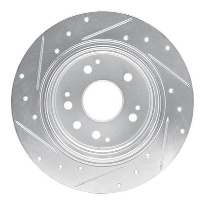 R1 Concepts R1 01-03 Acura CL Rear Right Drilled & Slotted Silver Brake Rotor