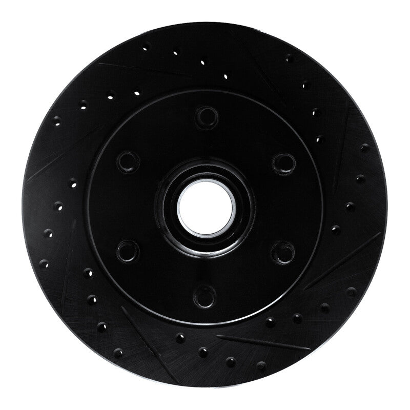 R1 Concepts R1 94-02 Chevrolet C2500 Front Right Drilled & Slotted Black Brake Rotor