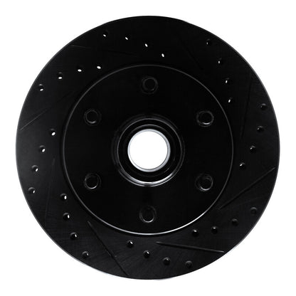 R1 Concepts R1 94-02 Chevrolet C2500 Front Right Drilled & Slotted Black Brake Rotor