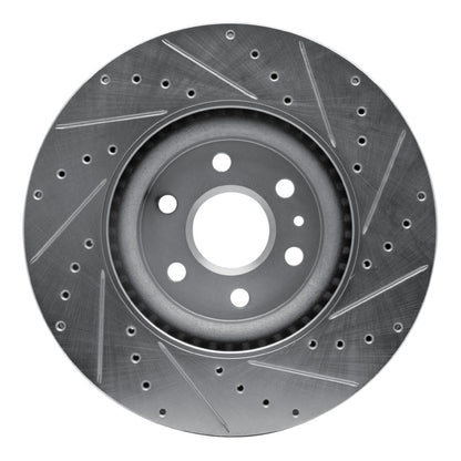 R1 Concepts R1 10-16 Cadillac SRX Front Left Drilled & Slotted Silver Brake Rotor