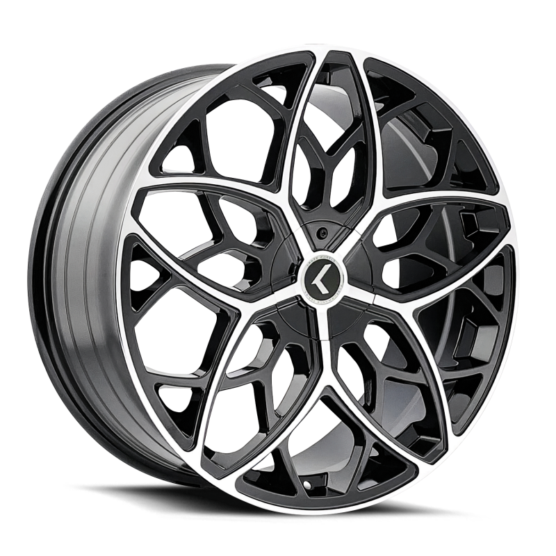 Kraze Wheels Kraze KR184 Ricochet 22x8.5 / 5x112/114.3 BP / 38mm Offset / 72.62mm Hub Gloss Black Machined Wheel