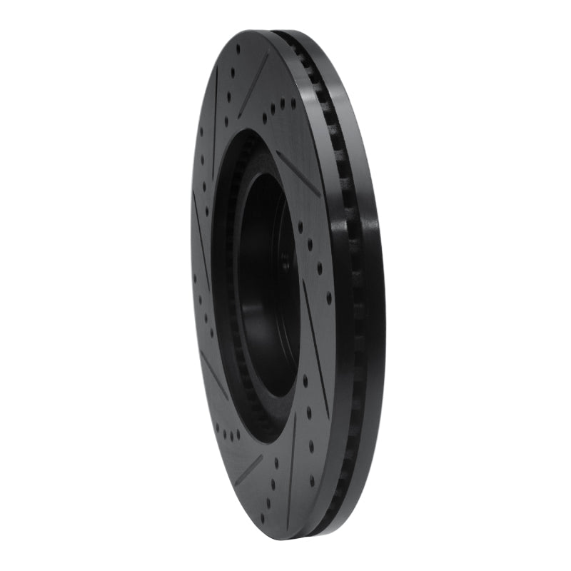R1 Concepts R1 07-15 Ford Edge Front Right Drilled & Slotted Black Brake Rotor