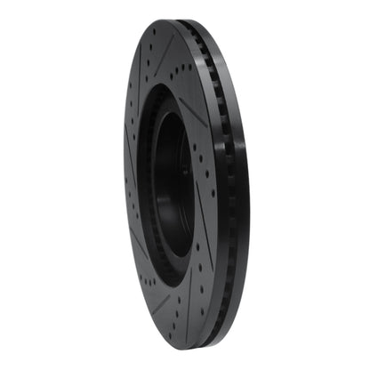 R1 Concepts R1 07-15 Ford Edge Front Right Drilled & Slotted Black Brake Rotor