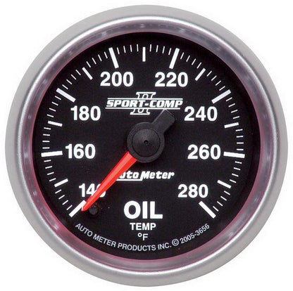 Autometer Sport-Comp II 52mm Full Sweep Electronic 140-280 Deg. F Oil Temperature Gauge