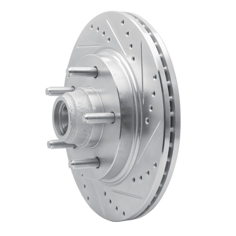 R1 Concepts R1 00-04 Ford F-150 RWD Front Right Drilled & Slotted Silver Brake Rotor