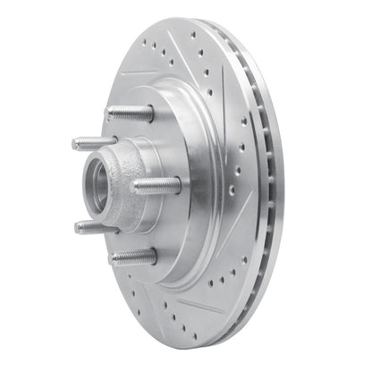 R1 Concepts R1 00-04 Ford F-150 RWD Front Right Drilled & Slotted Silver Brake Rotor