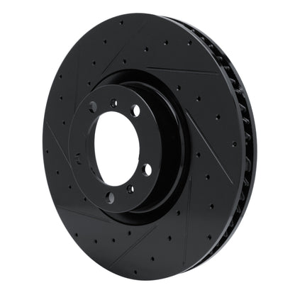 R1 Concepts R1 10-24 Audi e-Tron GT Left Front Drilled & Slotted Black Brake Rotor