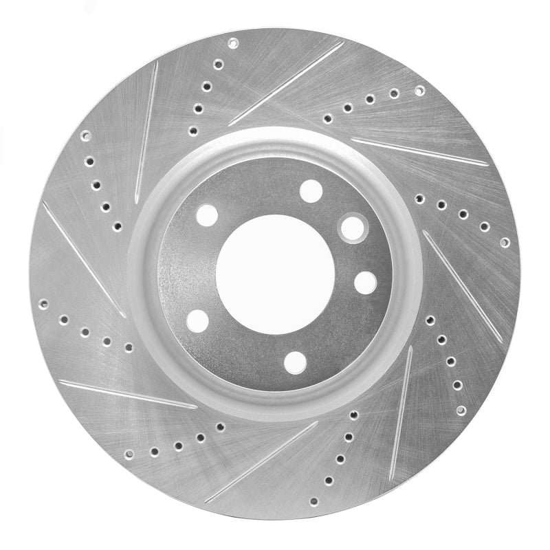 R1 Concepts R1 08-09 Porsche CAYENNE Front Left Drilled & Slotted Silver Brake Rotor
