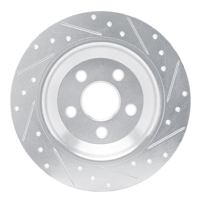 R1 Concepts R1 22-25 Ford Maverick Rear Left Drilled & Slotted Silver Brake Rotor