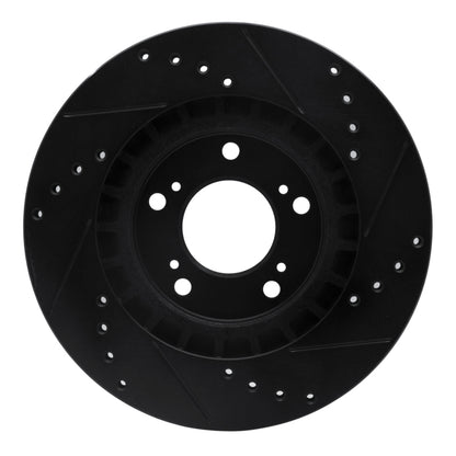 R1 Concepts R1 00-09 Honda S2000 Front Left Drilled & Slotted Black Brake Rotor