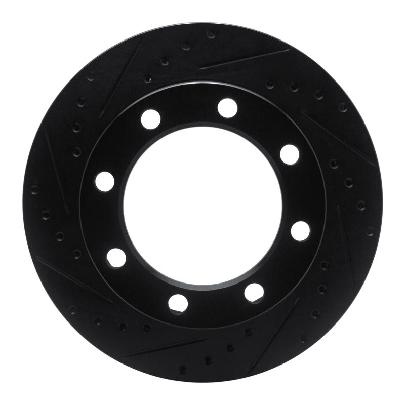 R1 Concepts R1 80-94 Ford F-250 4WD (Excl Super Duty) Front Left Drilled & Slotted Black Brake Rotor