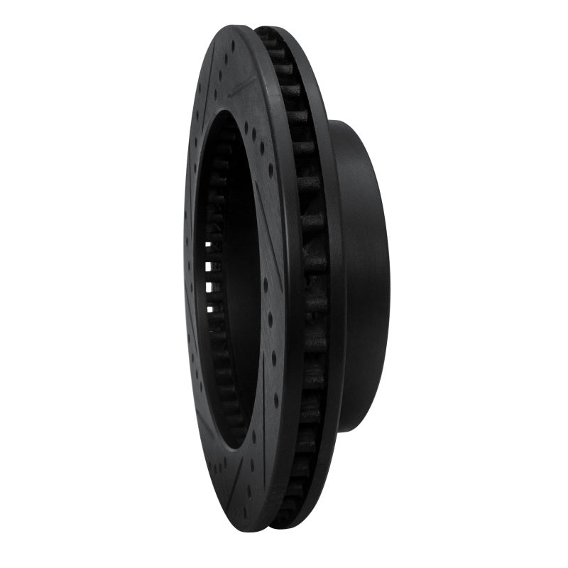 R1 Concepts R1 00-01 Dodge Ram 1500 Pickup Front Right Drilled & Slotted Black Brake Rotor