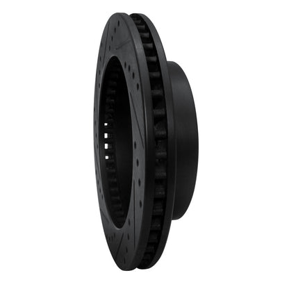 R1 Concepts R1 00-01 Dodge Ram 1500 Pickup Front Right Drilled & Slotted Black Brake Rotor