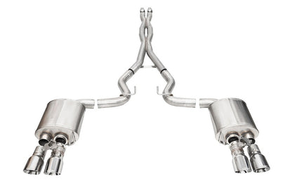 CORSA Performance Corsa 24+ Ford Mustang V8 5.0L 3in Cat-Back Exhaust System w/ Twin 4in Polished Pro-Series Tips