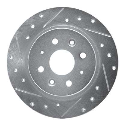 R1 Concepts R1 98-03 Kia SEPHIA Rear Left Drilled & Slotted Silver Brake Rotor