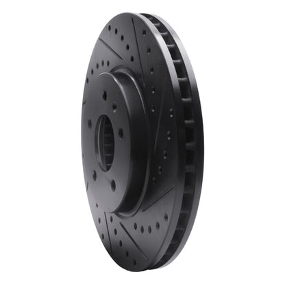 R1 Concepts R1 09-11 Cadillac STS Front Right Drilled & Slotted Black Brake Rotor