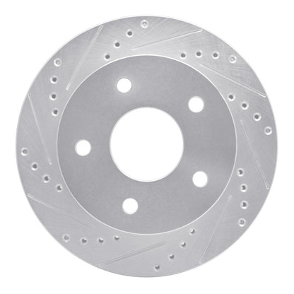 R1 Concepts R1 00-02 Dodge Ram 1500 Pickup Front Left Drilled & Slotted Silver Brake Rotor