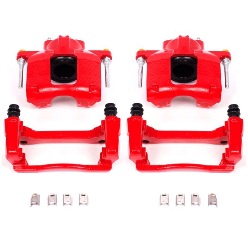 PowerStop Power Stop 07-18 Jeep Wrangler JK Front Red Calipers w/Brackets - Pair