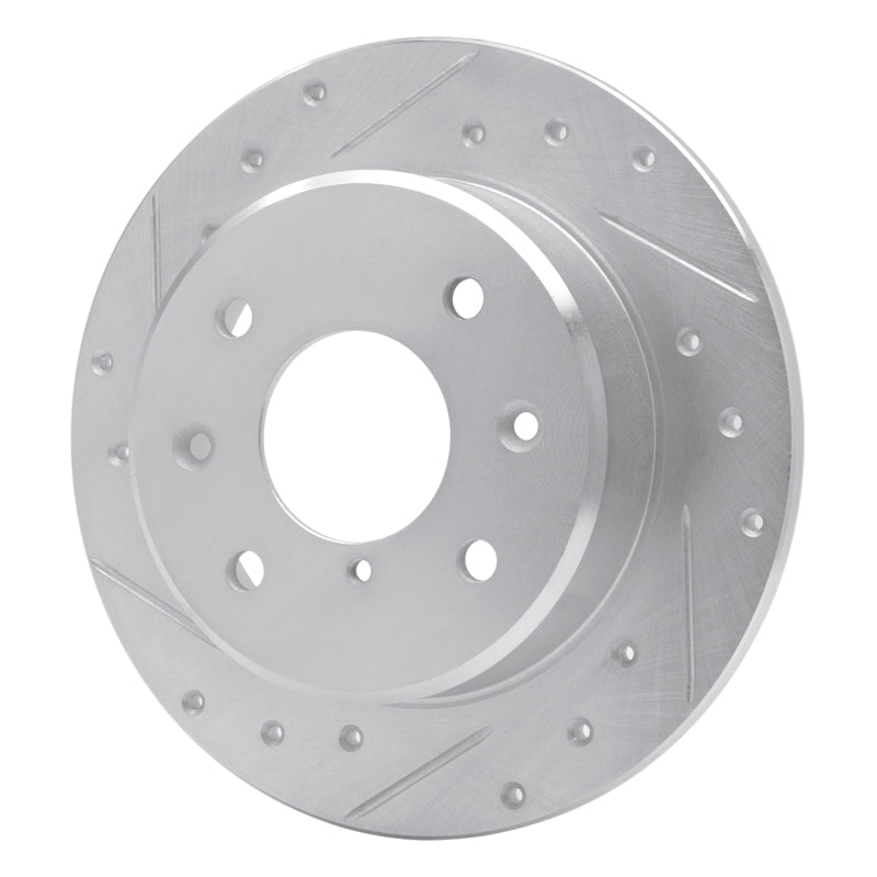 R1 Concepts R1 86-88 Mazda RX-7 Rear Left Drilled & Slotted Silver Brake Rotor