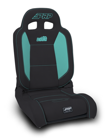 PRP Seats PRP EnduroDaily Reclining Suspension Seat - Black/Teal Vinyl - Passenger