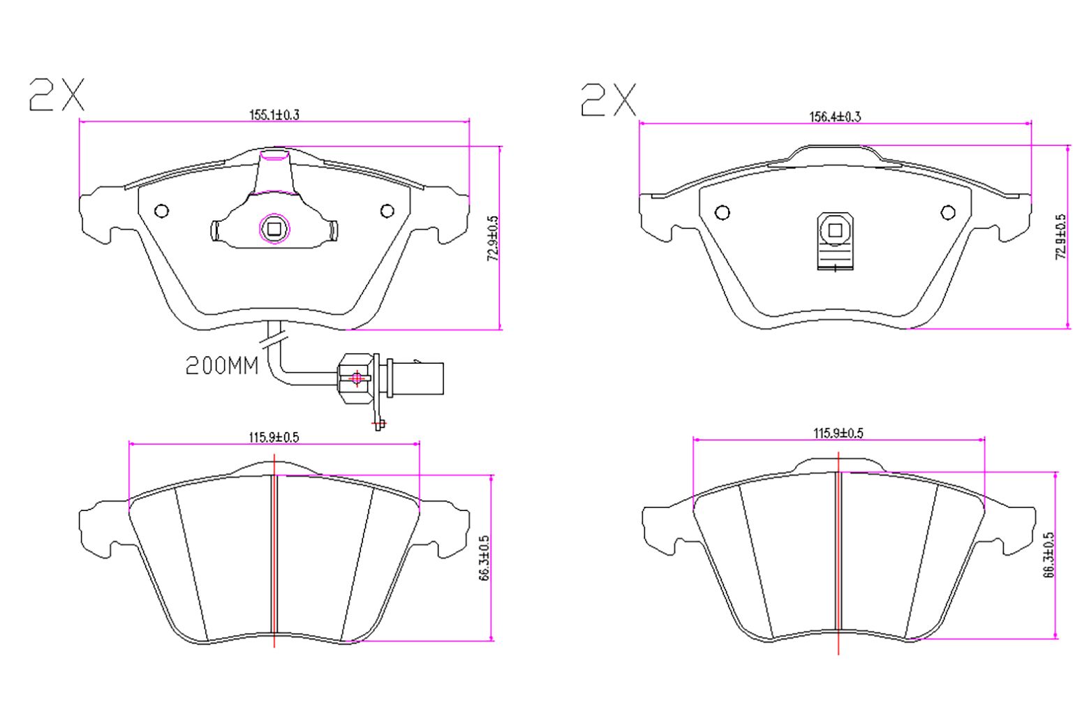 BOGAP A8210181 Brake Pad Set, Disc Brake