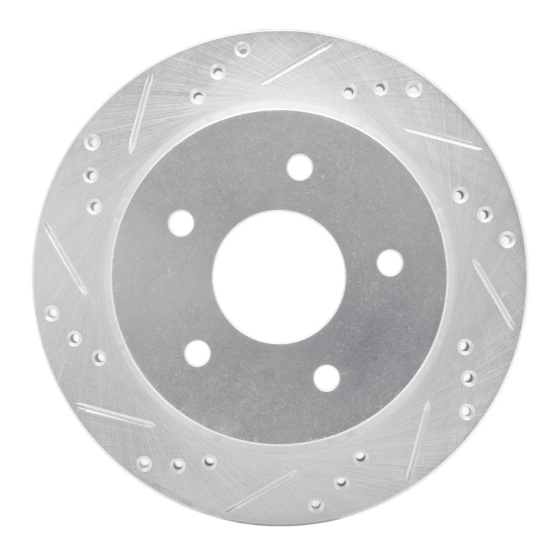 R1 Concepts R1 97-05 Chevrolet S10 Rear Left Drilled & Slotted Silver Brake Rotor