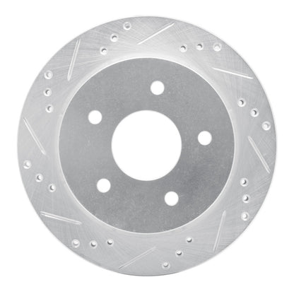 R1 Concepts R1 97-05 Chevrolet S10 Rear Left Drilled & Slotted Silver Brake Rotor