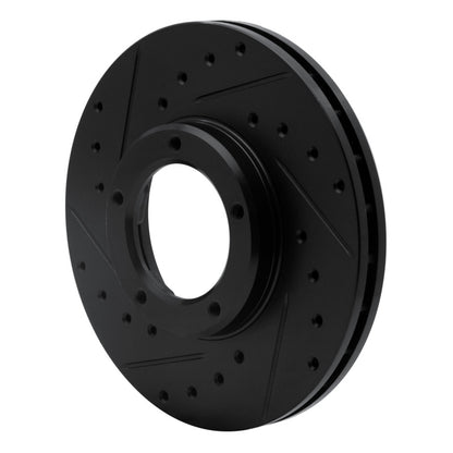 R1 Concepts R1 85-92 Toyota Pickup Front Left Drilled & Slotted Black Brake Rotor